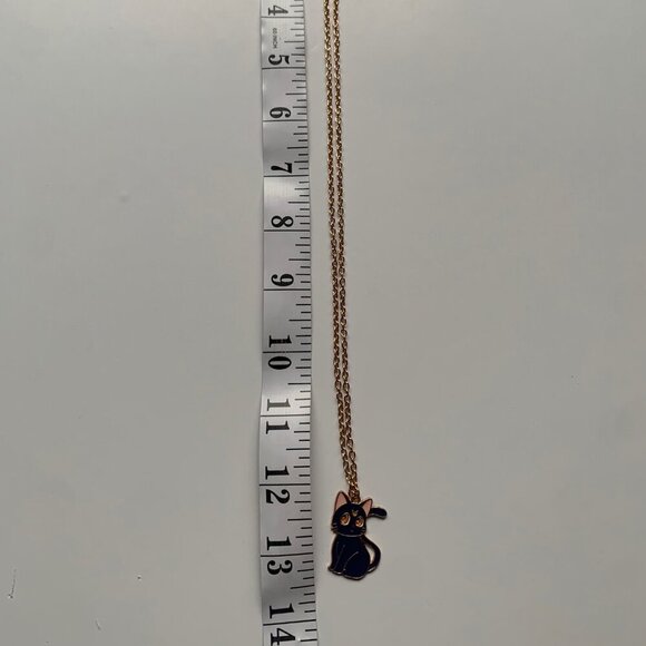 Sailor Moon Inspired Luna Cat Necklace – Gold Chain Anime Jewelry - Picture 4 of 4